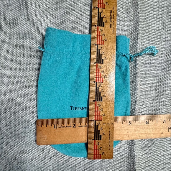 Authentic Tiffany & Co. Turquoise Jewelry Pouch, usable bag space 5” sq. Approx - Picture 4 of 4